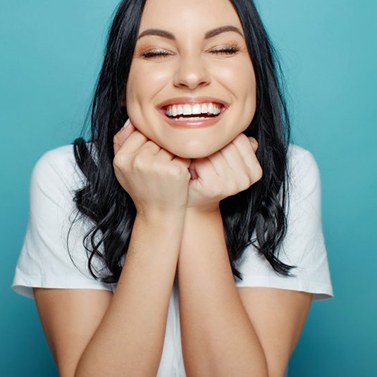 Lady smiles radiantly