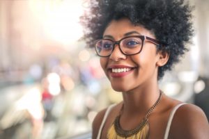 attractive woman smiling perfect teeth